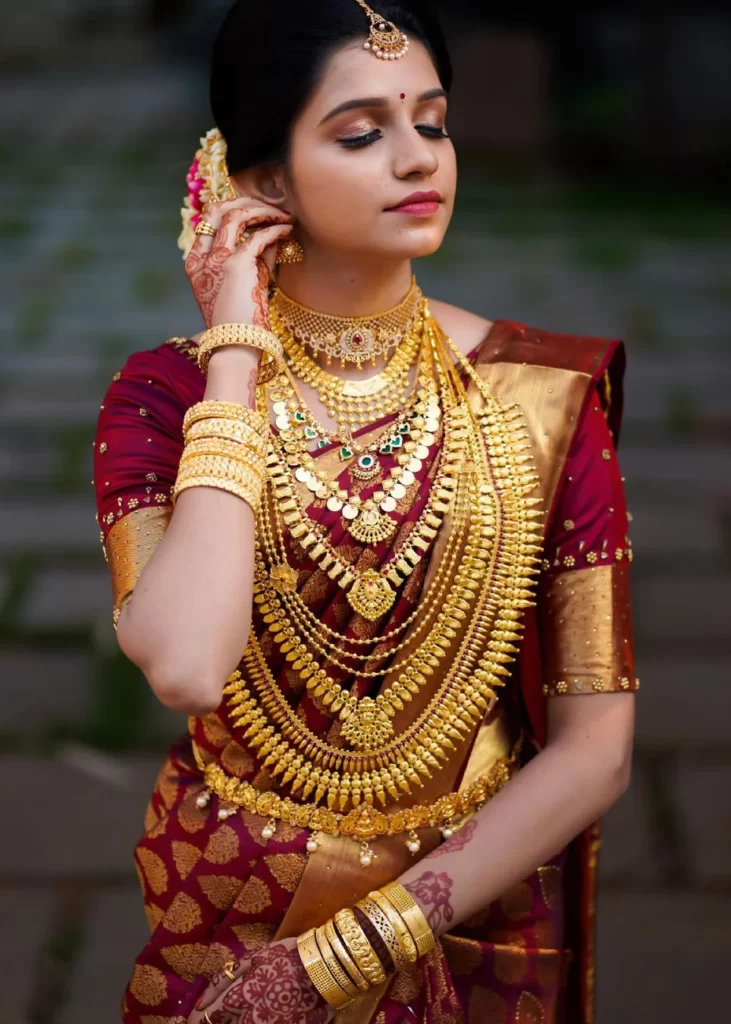 Five Blouse Designs to Try With Gold Silk Sarees • Keep Me Stylish | Bridal  jewellery indian, Indian bride, South indian bride