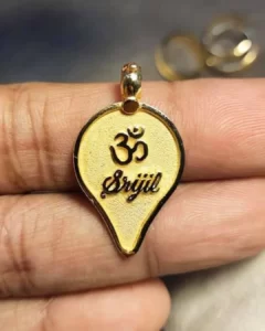 New Design Gold Thali with name inscribed