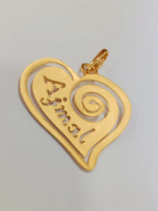 Gold thali locket on sale with name