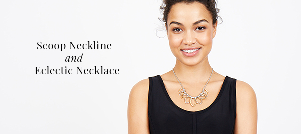 scoop neckline with necklace