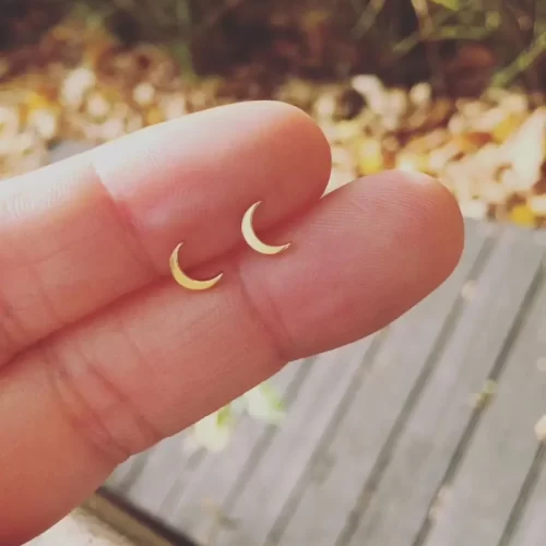 Crescent moon dainty earrings