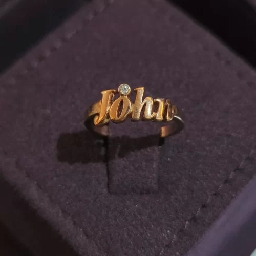 Diamond custom name ring - TSDDR002