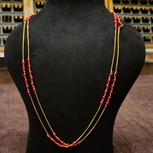 Regal Elegance Crimson Red and Gold Necklace