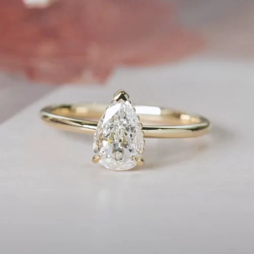 Pear cut chape diamond ring