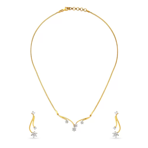 Tanishq's Sublime Floral Gold And Diamond Necklace Set