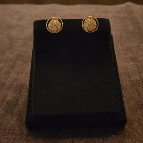 half a sovereign gold meaningful gold studs - MLMGS002