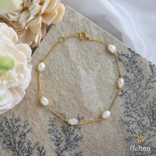 ivory pearl gold bracelet